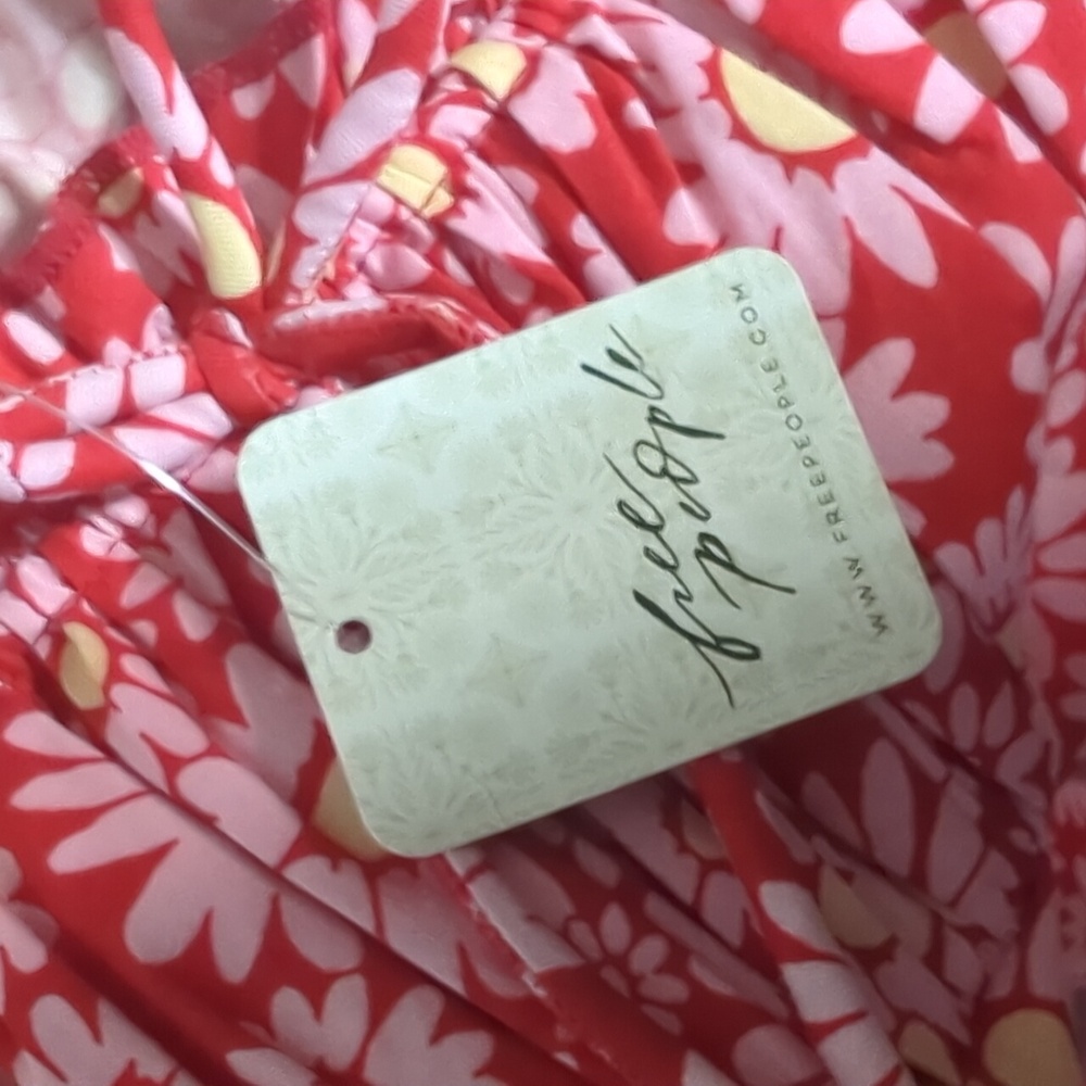 Free People Womens‎ Dress Lucinda Floral Midi Milkmaid Coquette Bloomcore Large - Picture 12 of 13